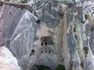 Carved into Tufa Caves